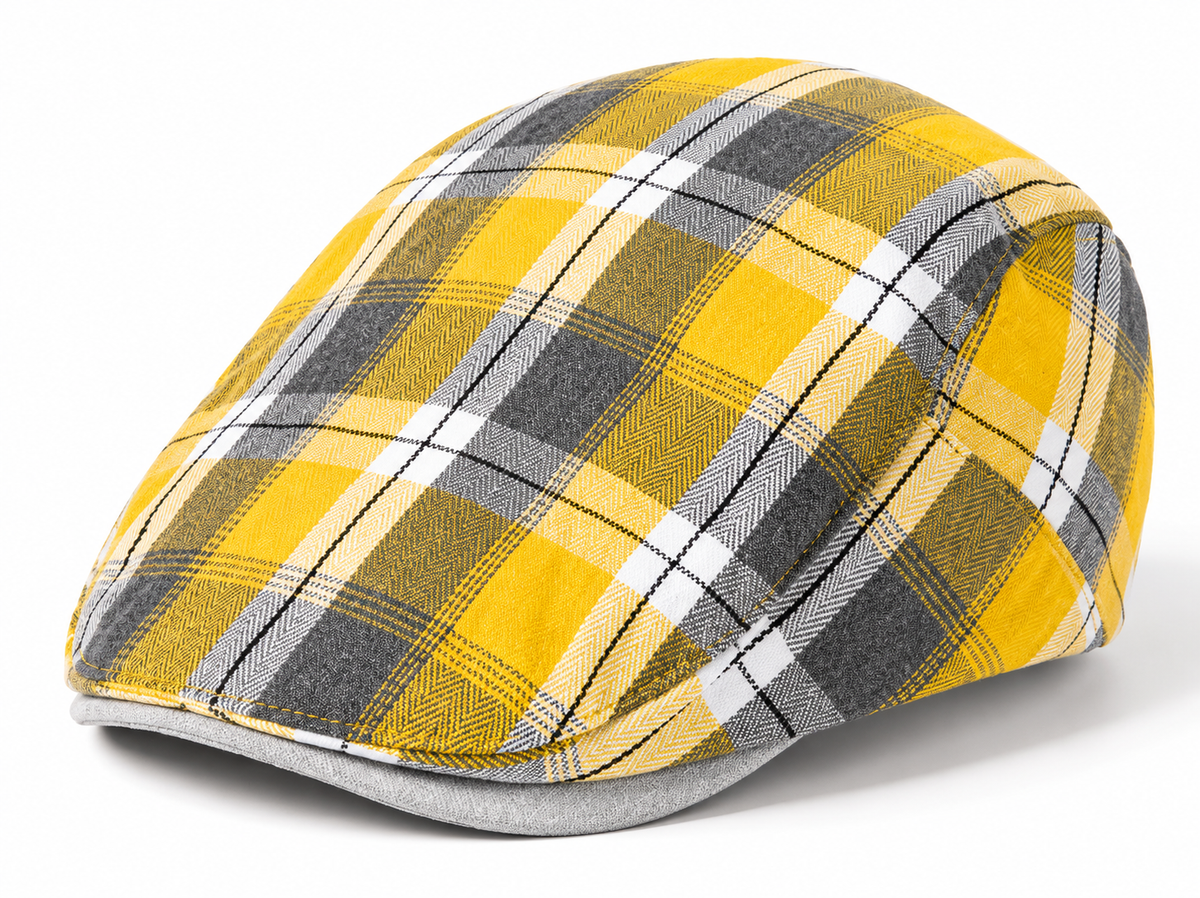The Gold District Plaid Flat Cap