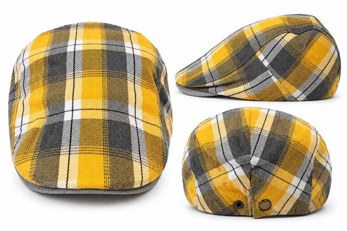 The Gold District Plaid Flat Cap